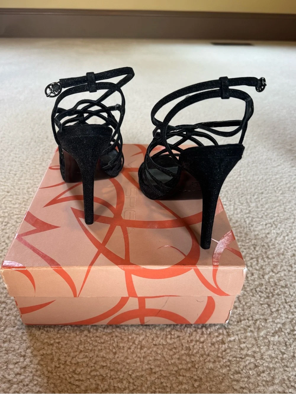 Via Spiga Black Glitter Heels